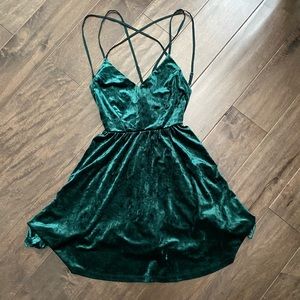 Emerald Green Velet Dress